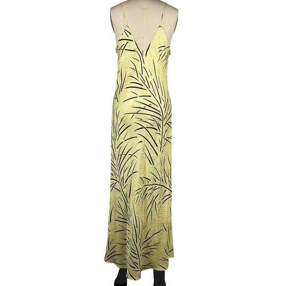 Rodarte 'Embellished' Yellow Printed Silk-Jacquard Midi Dress Size 12 - Picture 3 of 6